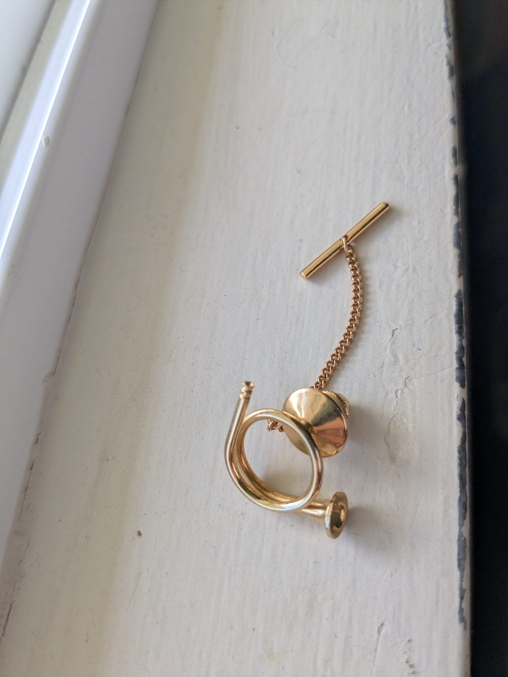 Vintage Horn Tie Pin, Tack, Lapel